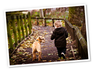 dog and child
